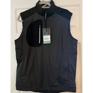 Zero Restriction NWT Mens Small Golf Vest Black Tour Series Full Zip Performance